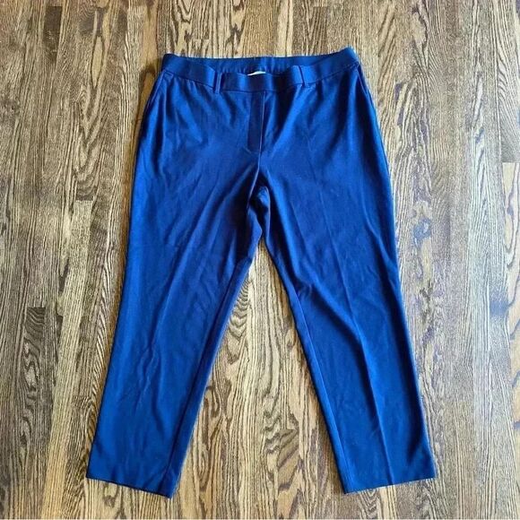J. Jill Ponte Welt-Pockets Slim Leg Pants large navy blue large pull on elastic - Picture 1 of 9